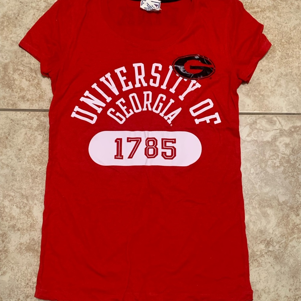 PINK Victoria's Secret Red University of Georgia Top